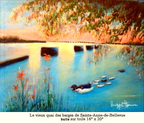 Le vieux quai des barges (The Old Pied for barges) Marina  Sainte-Anne-de-Bellevue Huile 360$